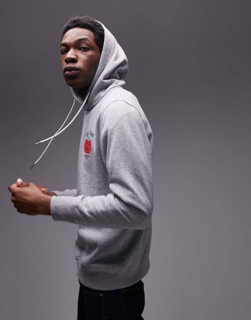 Mango - Kapuzenpullover in Grau mit „New York Big Apple"-Print von Mango