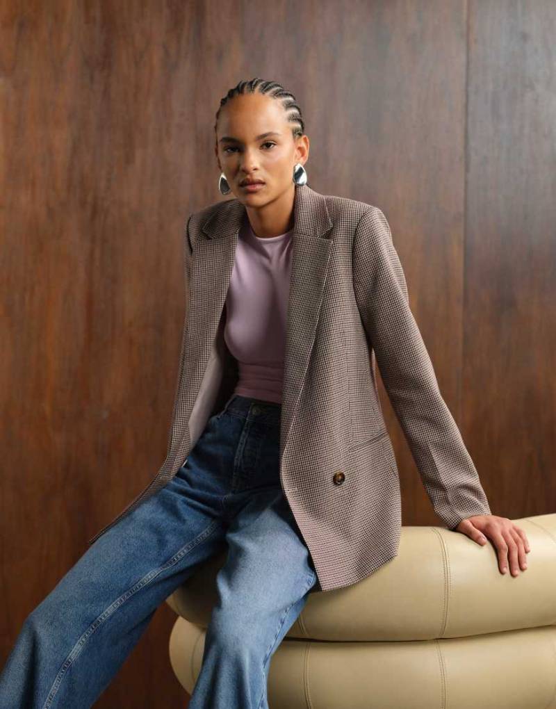 Mango - Karierter, klassischer Blazer in Braun von Mango