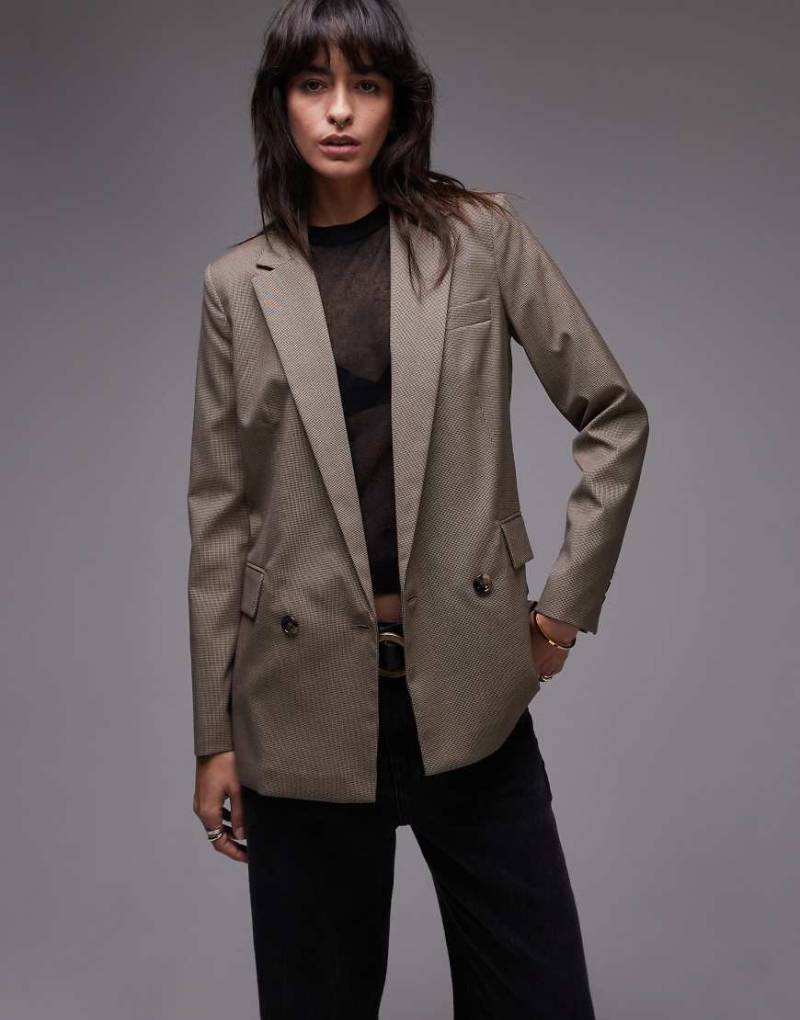Mango - Karierter Oversize-Blazer in Braun von Mango