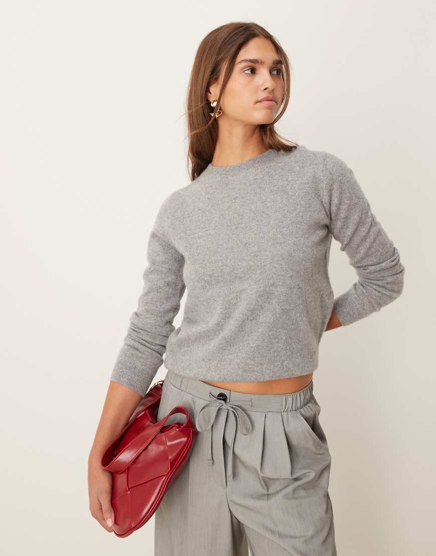 Mango - Pullover aus Kaschmir in Grau mit Rundhalsausschnitt Mango - Pullover aus Kaschmir in Grau mit Rundhalsausschnitt von Mango