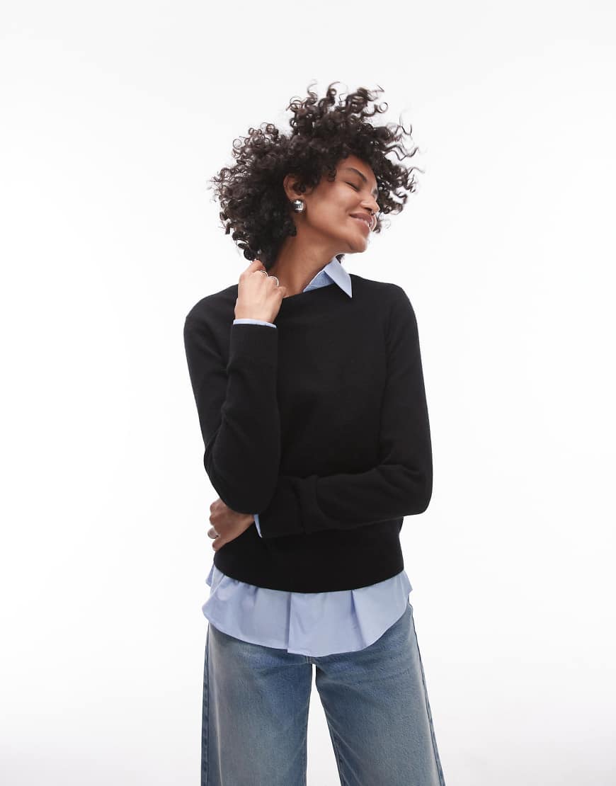 Mango - Kaschmirpullover in Schwarz mit Rundhalsausschnitt von Mango