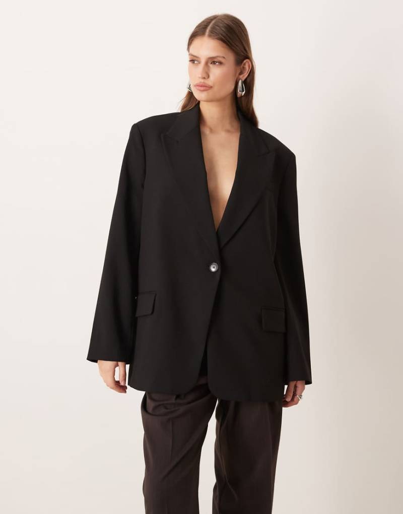 Mango - Kastiger Oversize-Blazer in Schwarz von Mango