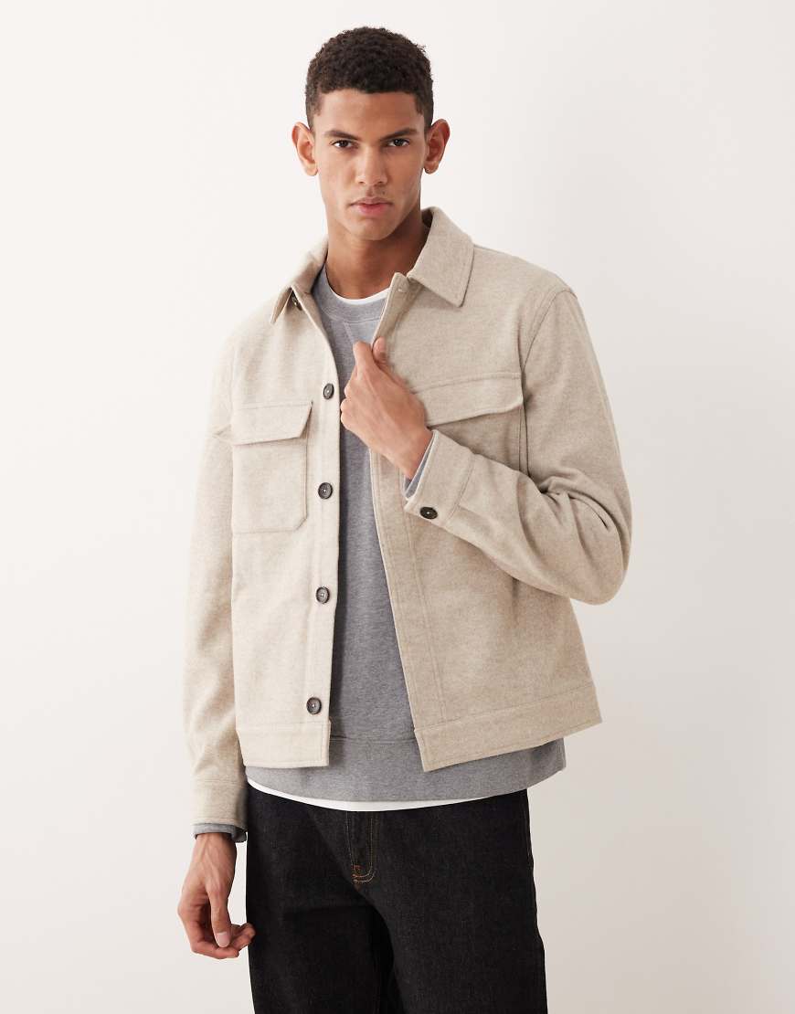 Mango - Klassische Hemdjacke in Ecru-Neutral von Mango