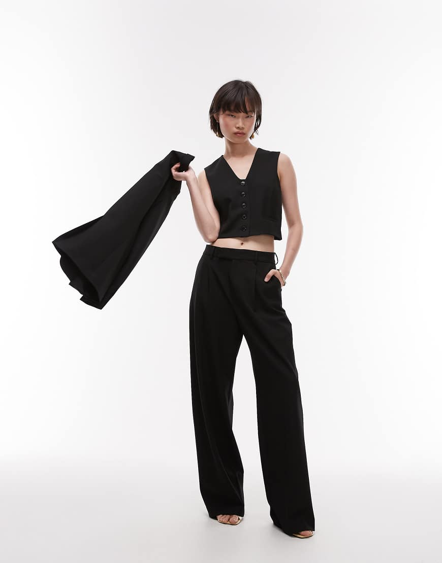 Mango - Klassische Hose in Schwarz mit geradem Schnitt, Kombiteil Mango - Klassische Hose in Schwarz mit geradem Schnitt, Kombiteil von Mango