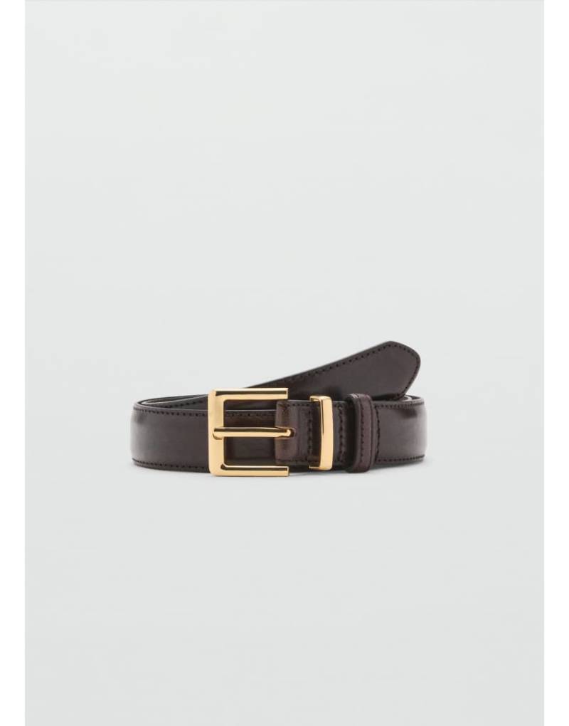 Mango - Klassischer Gürtel aus Leder in Dunkelbraun-Brown von Mango