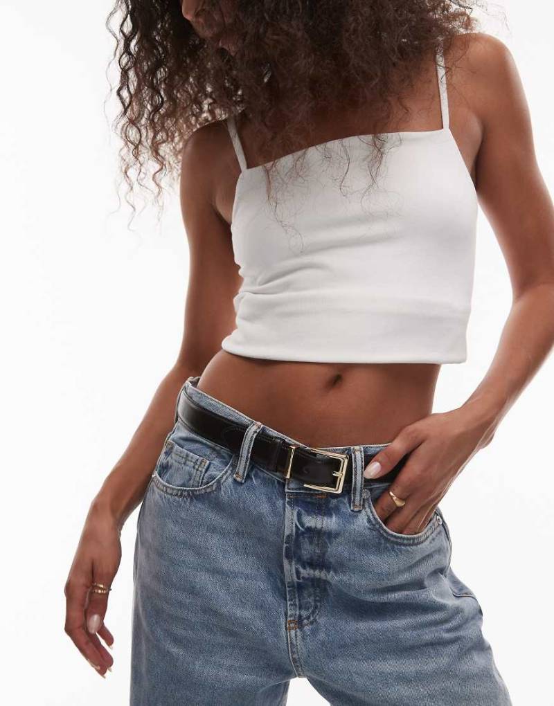 Mango - Klassischer Gürtel aus Leder in Schwarz von Mango