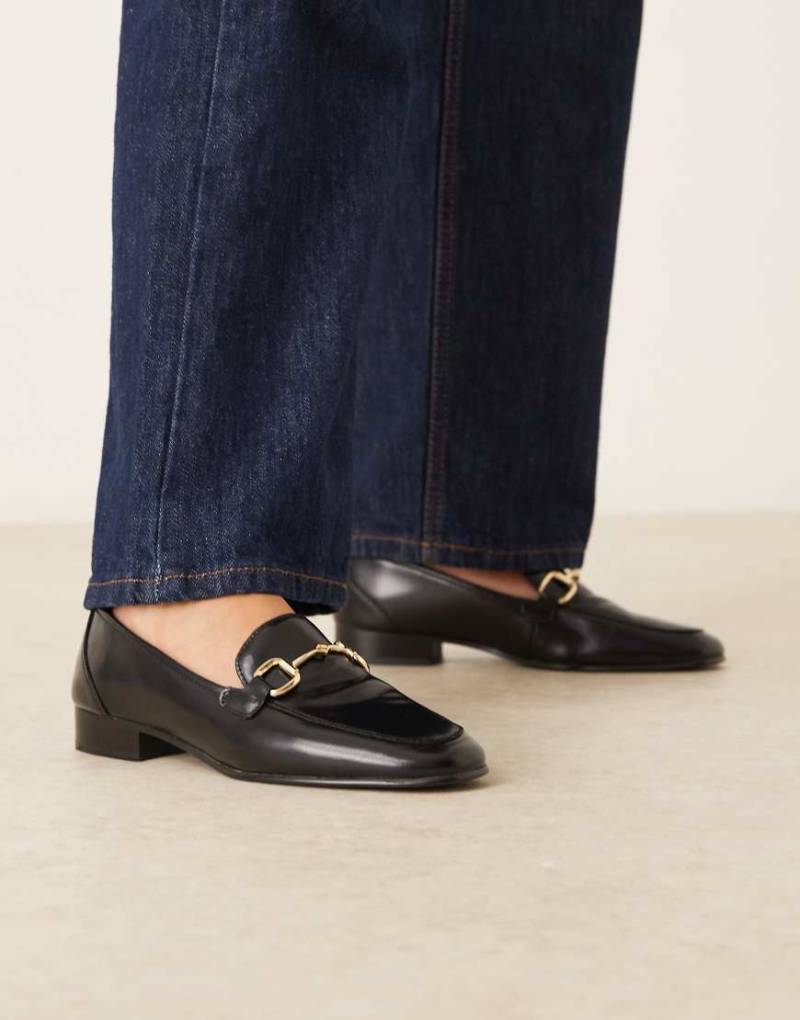 Mango - Klassischer Leder-Loafer in Schwarz mit Trensendetail von Mango