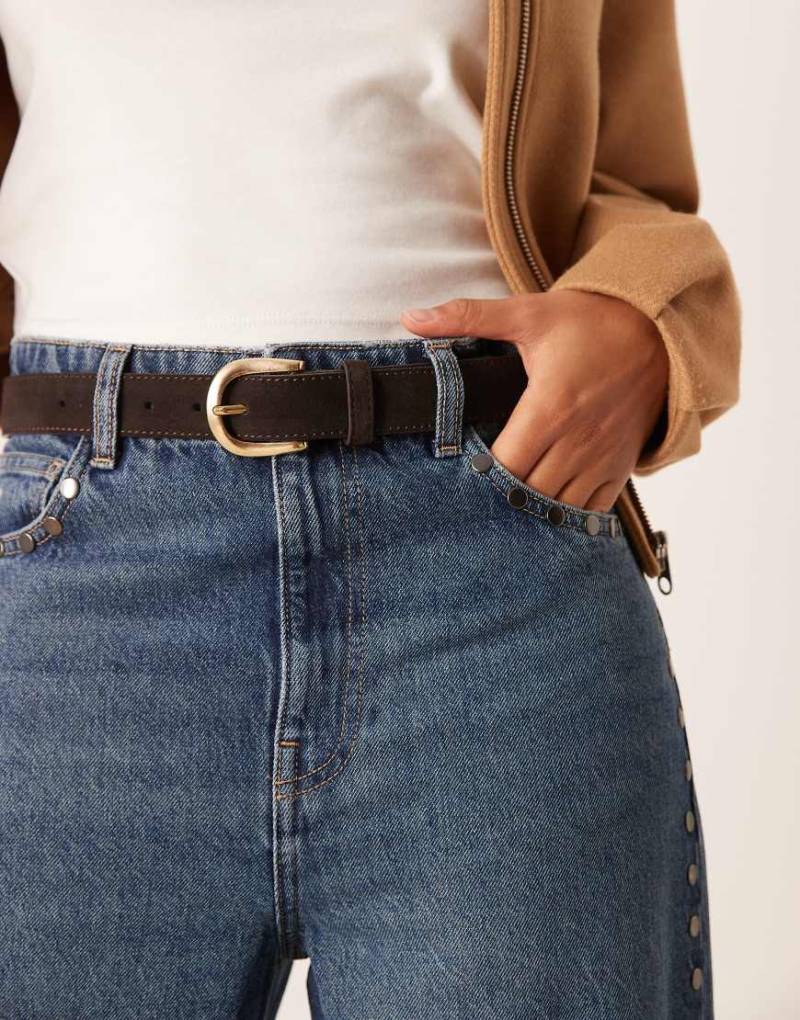 Mango - Klassischer Ledergürtel in Braun-Brown von Mango