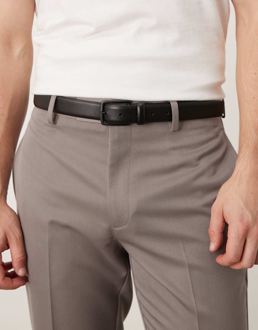 Mango - Klassischer Ledergürtel in Tiefschwarz von Mango