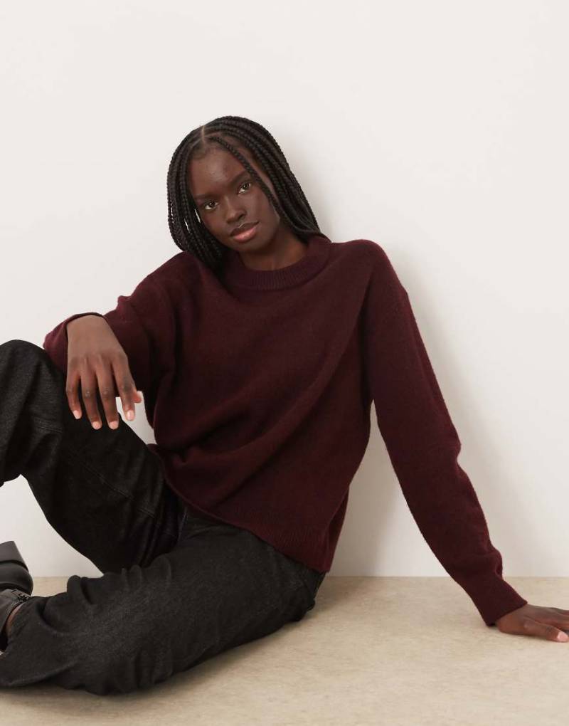 Mango - Klassischer Pullover in Feige-Rot von Mango