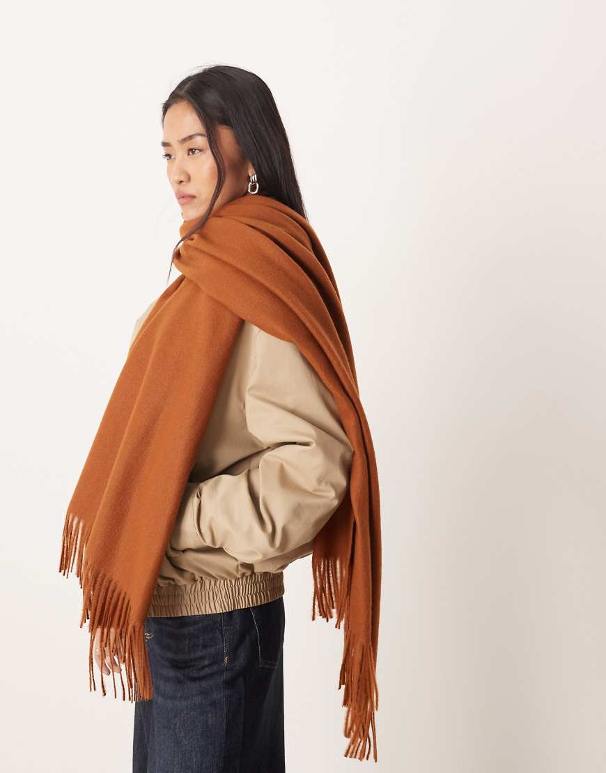 Mango - Klassischer Schal in Dunkelbraun-Brown von Mango