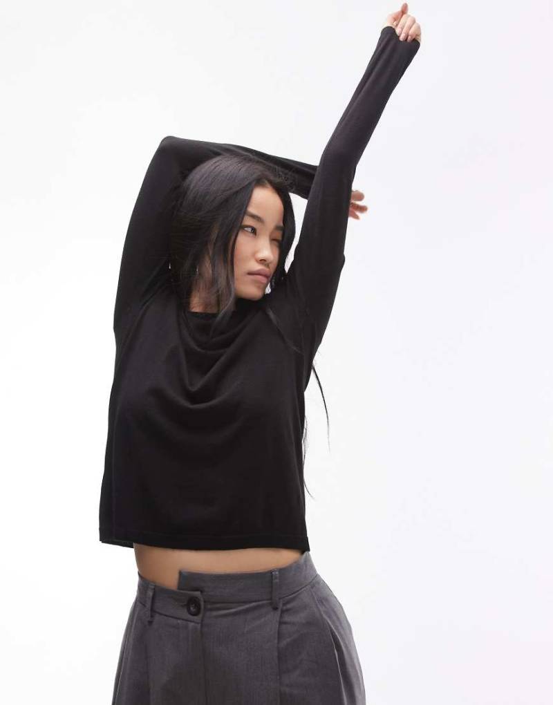 Mango - Klassischer Strickpullover in Schwarz von Mango