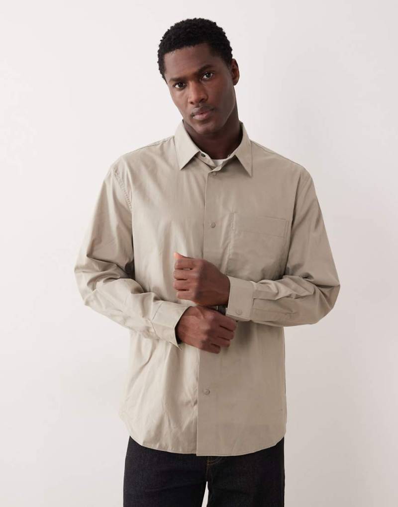 Mango - Klassisches Hemd aus 100% Baumwolle in Ecru-Neutral von Mango