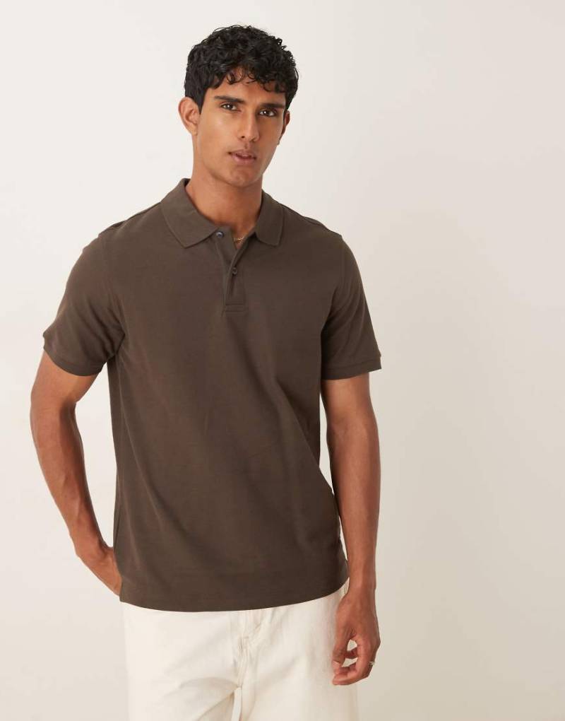 Mango - Kurzärmliges Polohemd aus Baumwolle in Braun von Mango