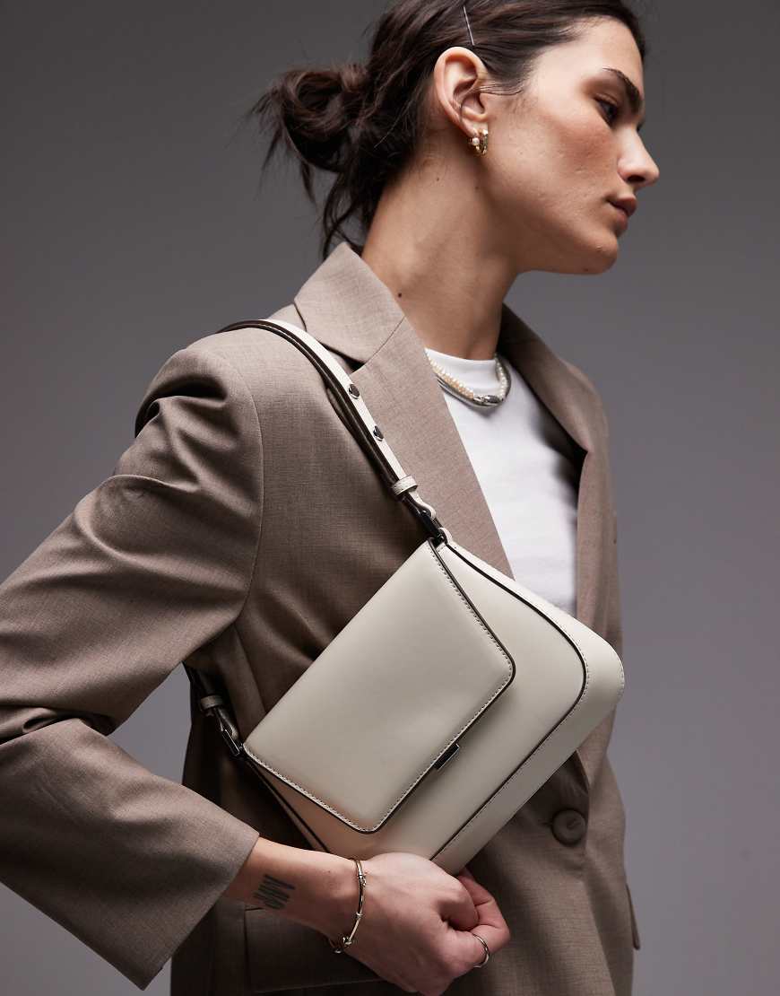 Mango - Lack-Schultertasche in Weiß von Mango