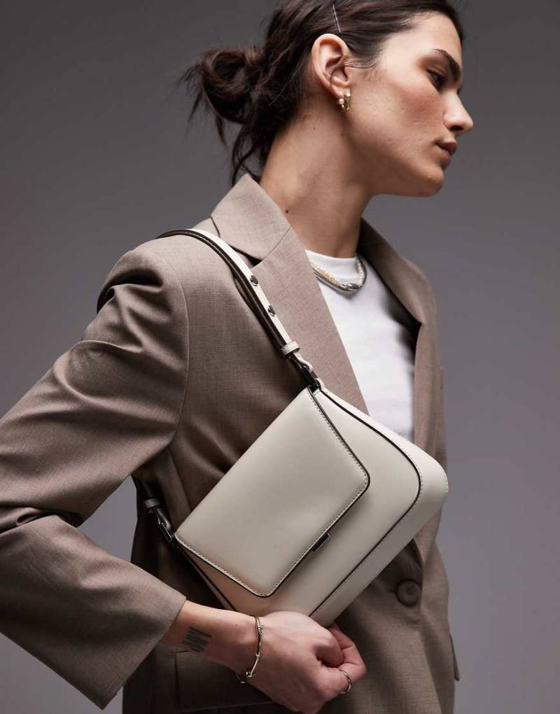 Mango - Lack-Schultertasche in Weiß von Mango