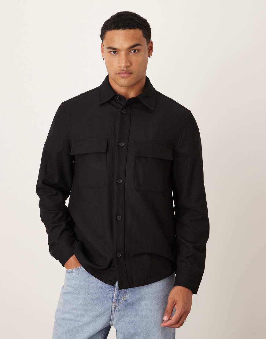 Mango - Lässige Hemdjacke in Schwarz Mango - Lässige Hemdjacke in Schwarz von Mango