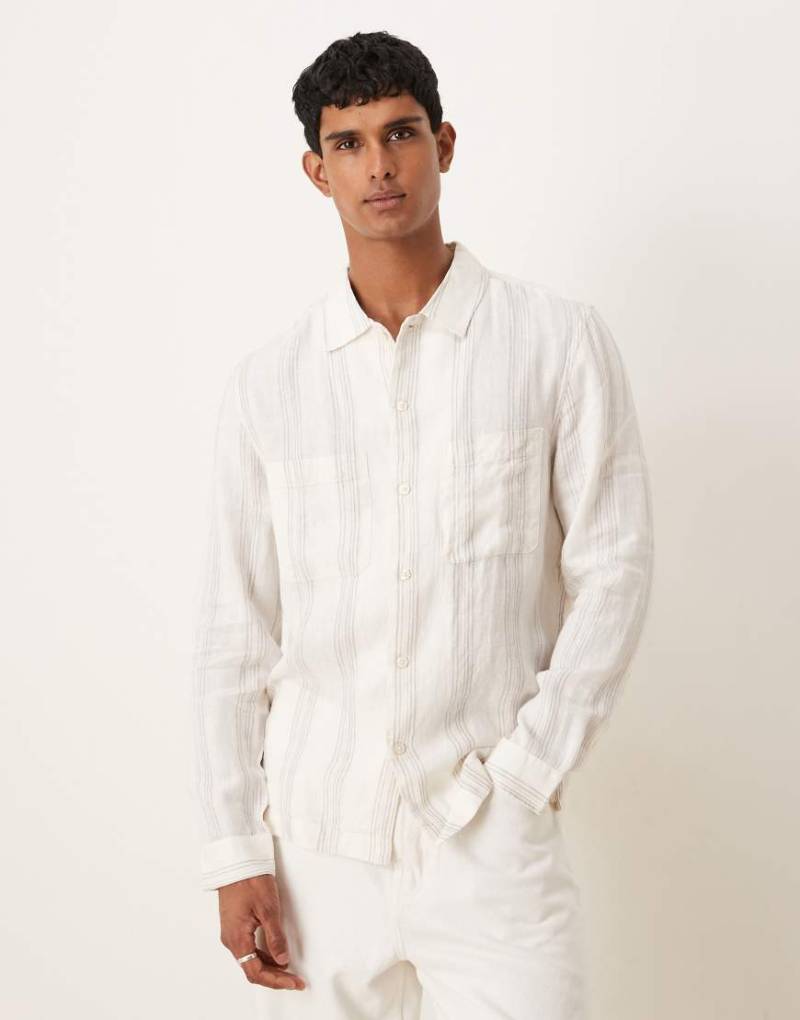 Mango - Langärmliges Hemd in Natur mit Streifen-Neutral von Mango