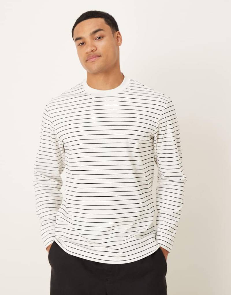 Mango - Langärmliges T-Shirt in Creme mit Streifen-Neutral von Mango