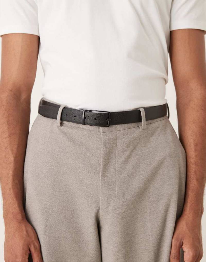 Mango - Ledergürtel in Schwarz mit silberfarbener Schnalle von Mango