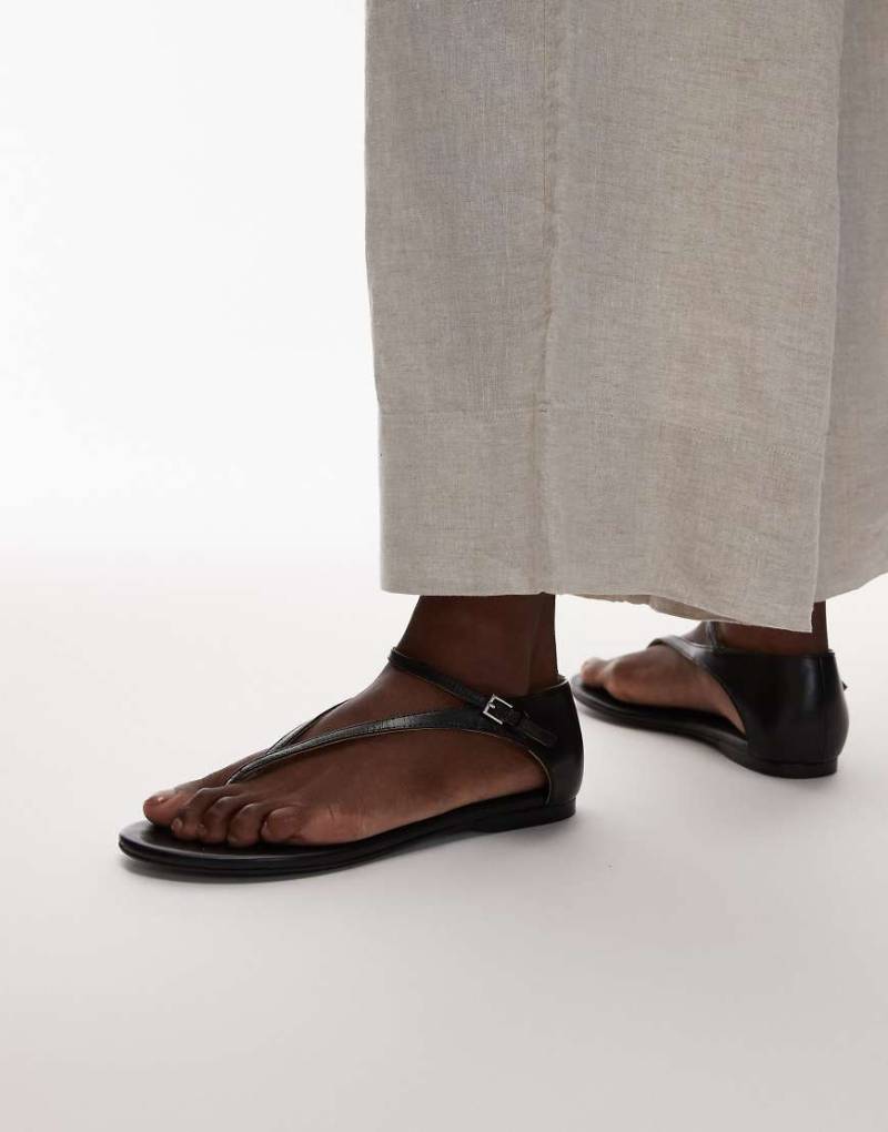 Mango - Ledersandalen in Schwarz mit geschlossener Fersenpartie von Mango