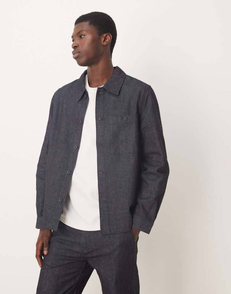 Mango - Legere Hemdjacke aus Baumwolle in Indigo, Kombiteil-Blau von Mango