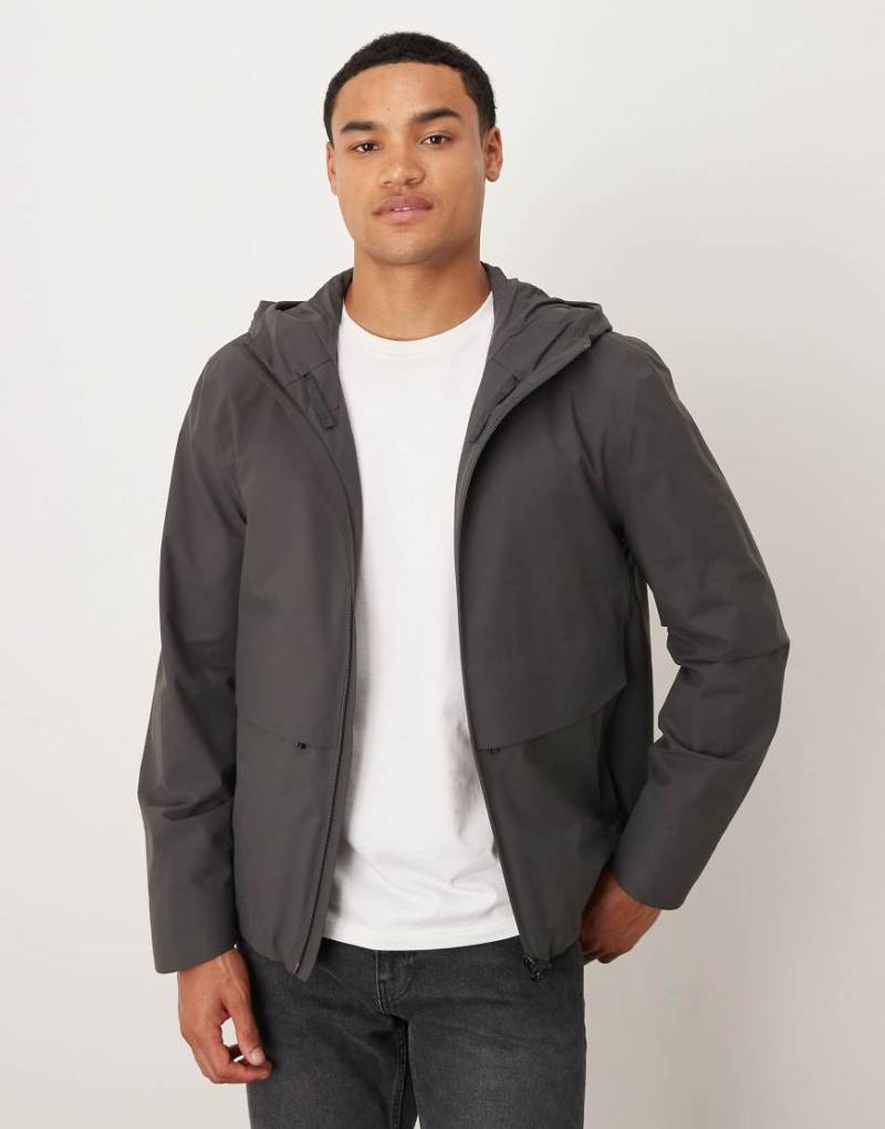 Mango - Leichte Jacke in Khaki mit Reißverschluss und Kapuze-Grün von Mango