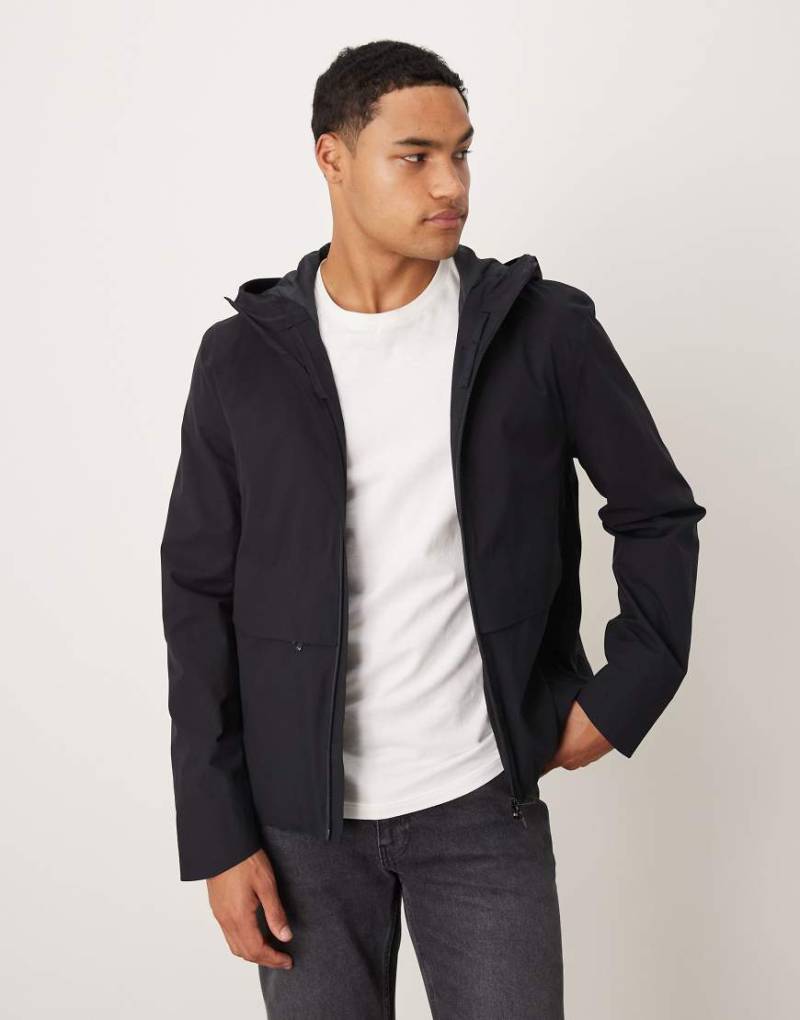 Mango - Leichte Jacke in Marineblau mit Reißverschluss und Kapuze von Mango