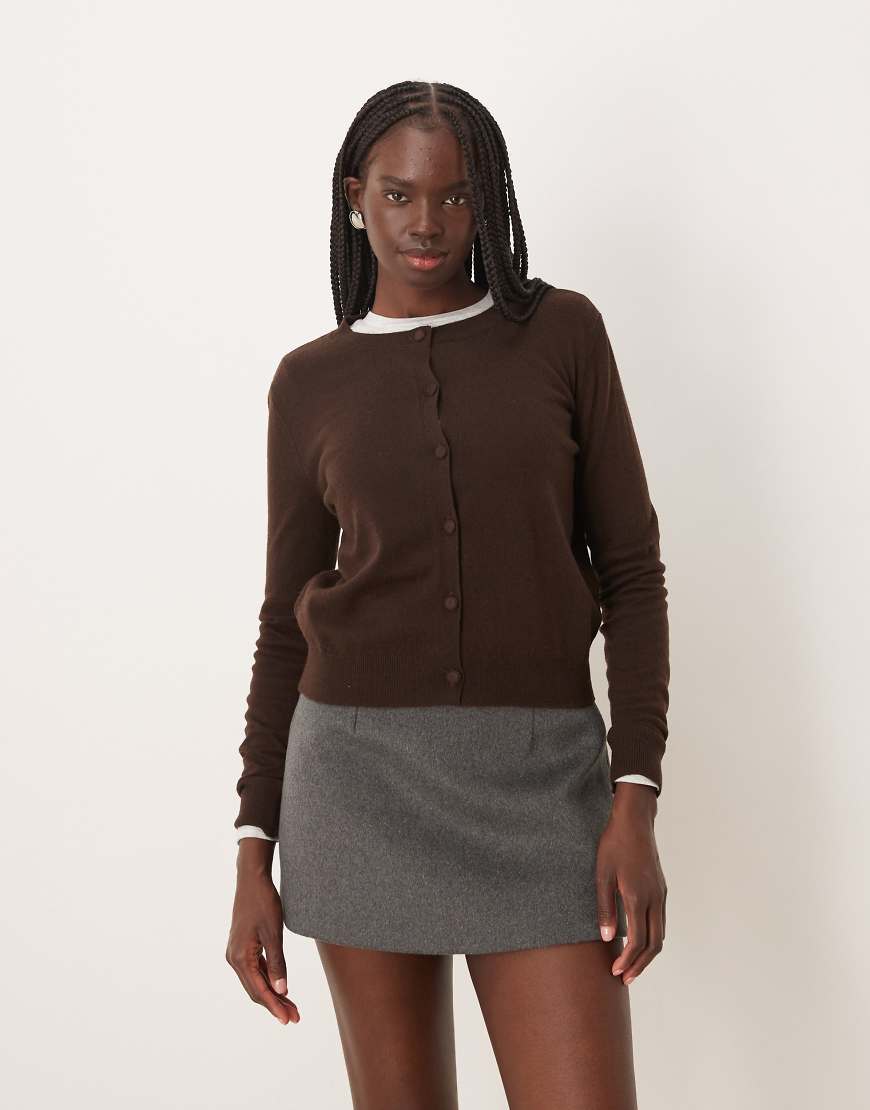 Mango - Leichte Strickjacke in Schokobraun-Brown von Mango