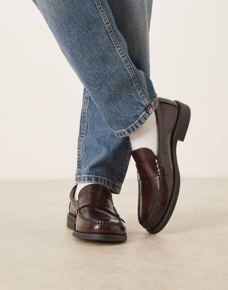 Mango - Loafer aus Leder in Dunkelrot von Mango