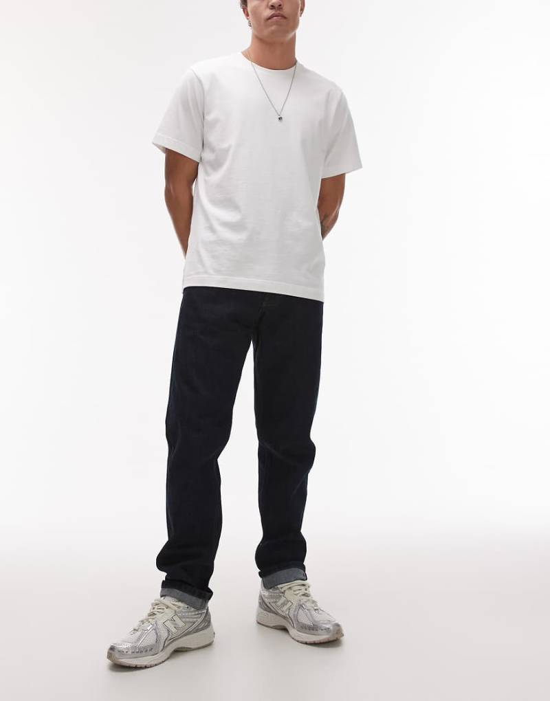 Mango - Pola - Relaxed-Fit-Jeans in Dunkelblau mit Umschlag von Mango