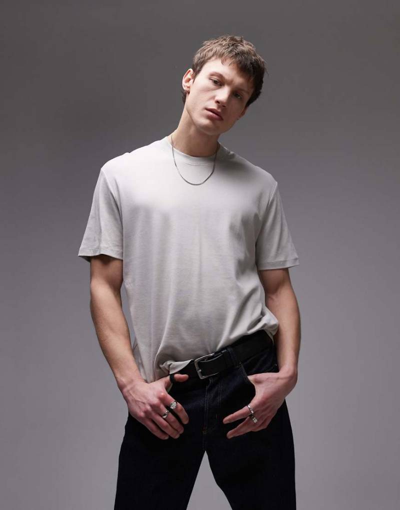 Mango - Locker geschnittenes, hochwertiges T-Shirt in Ecru-Neutral von Mango