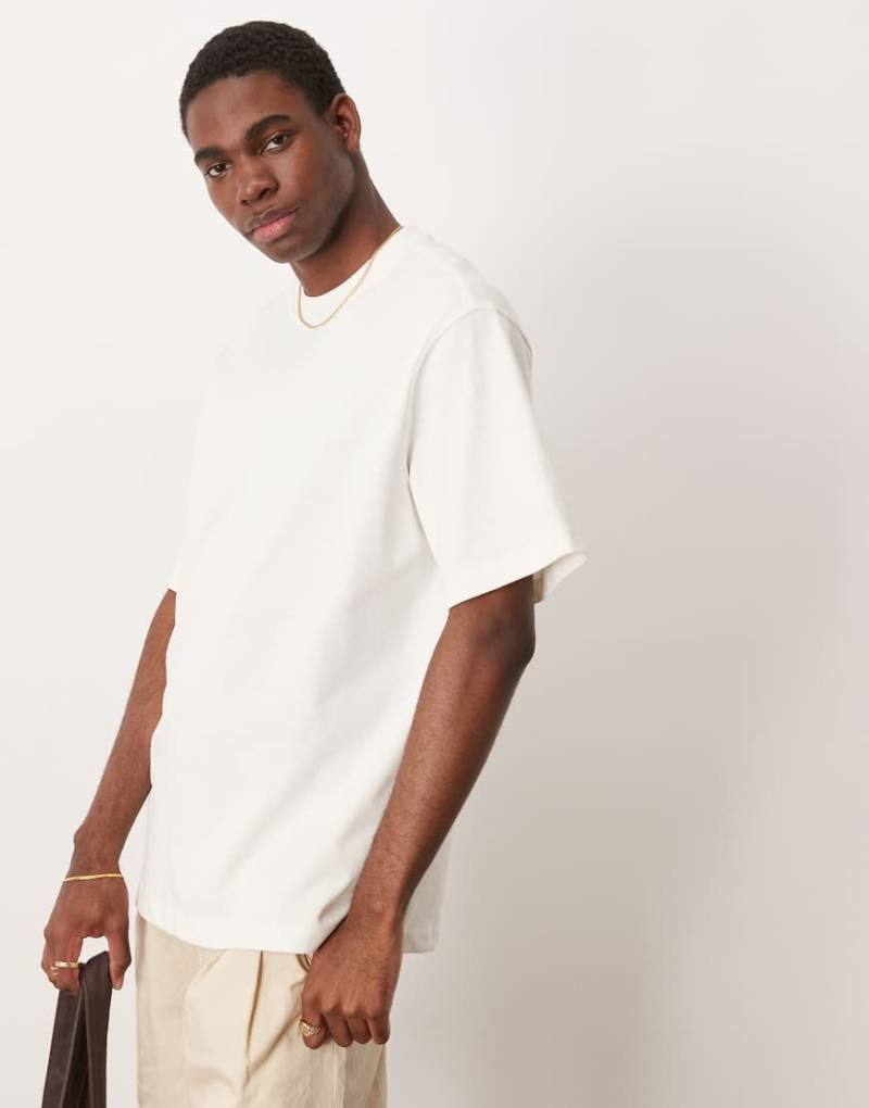 Mango - Locker geschnittenes T-Shirt aus Baumwolle in Cremeweiß von Mango