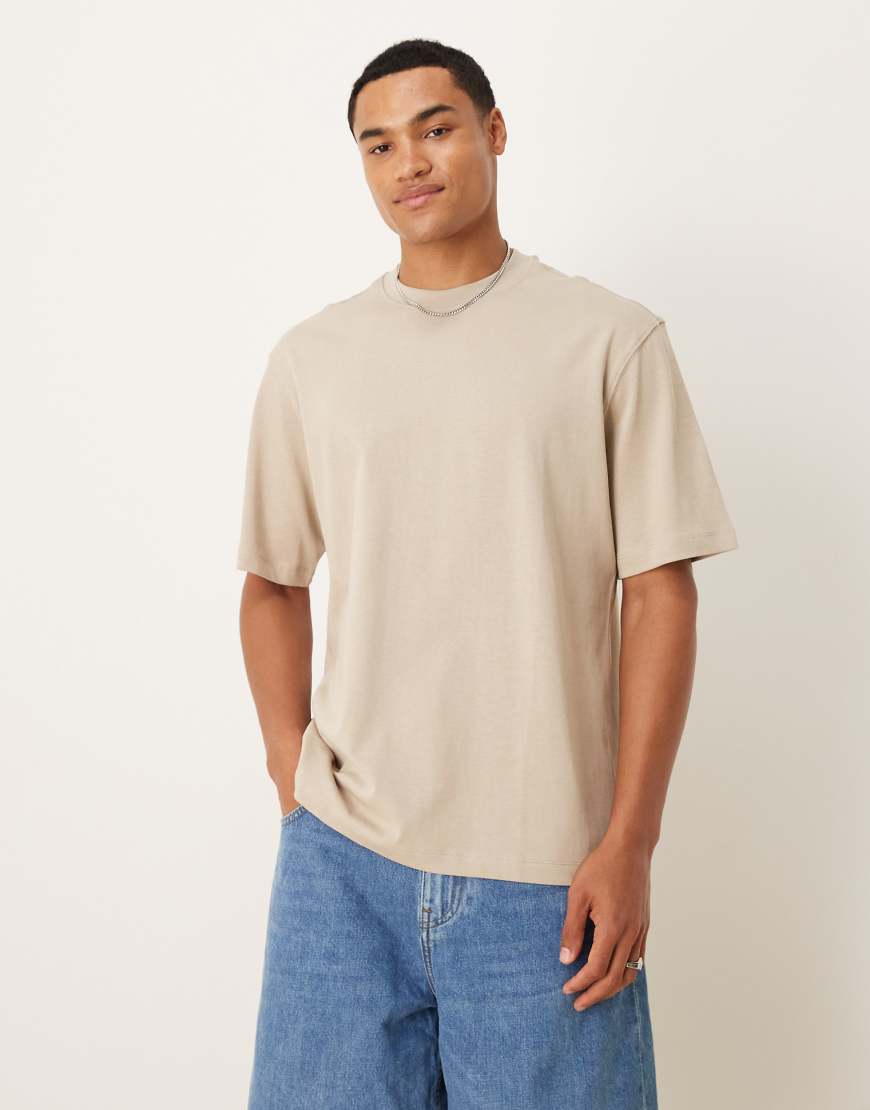 Mango - Locker geschnittenes T-Shirt aus 100% Baumwolle in Hellbeige-Neutral Mango - Locker geschnittenes T-Shirt aus 100% Baumwolle in Hellbeige-Neutral von Mango