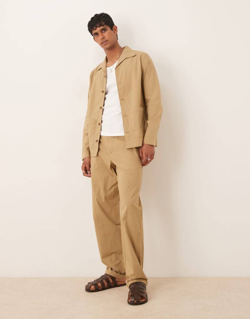 Mango - Lockere Hose in Beige mit geradem Bein, Kombiteil-Neutral von Mango