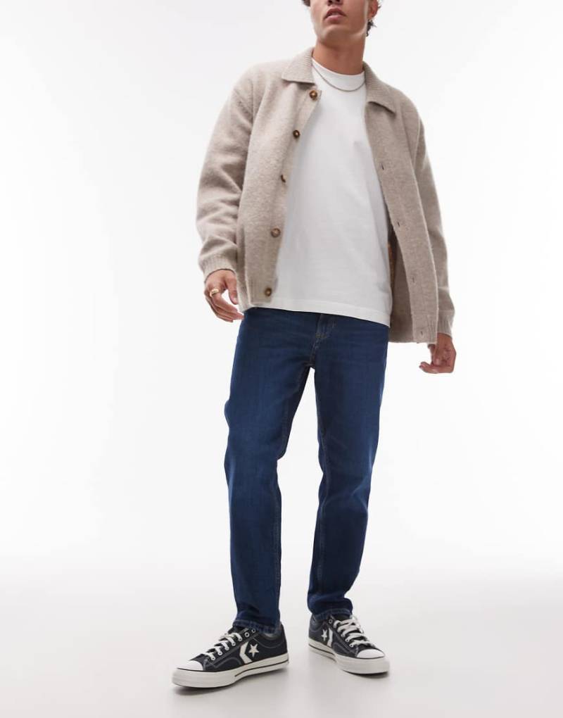 Mango - Ben - Lockere, schmal geschnittene Jeans in dunkelblauer Waschung von Mango