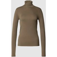 Mango Longsleeve mit Rollkragen Modell 'ALPHA' in Khaki, Größe XS von Mango