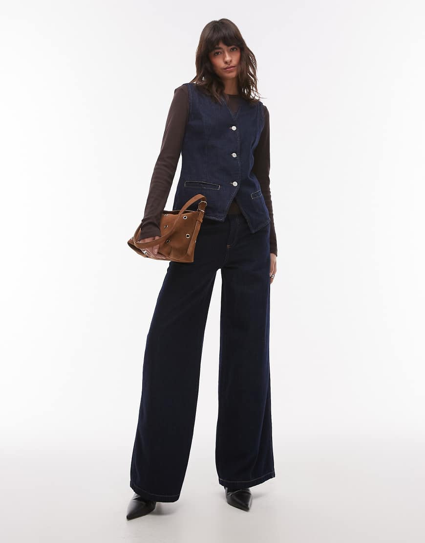 Mango - Louise - Denim-Jeans in dunkelblauer Waschung, Kombiteil Mango - Louise - Denim-Jeans in dunkelblauer Waschung, Kombiteil von Mango