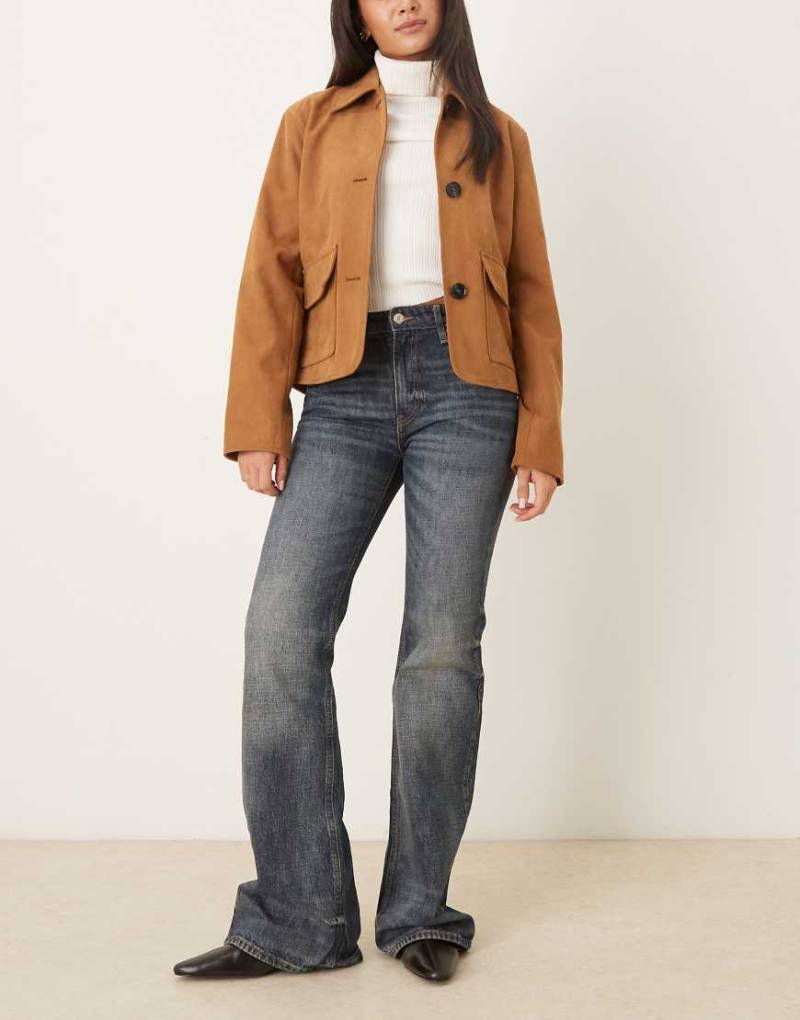 Mango - Luna - Schmale Schlag-Jeans aus 100% Baumwolle in Blau von Mango