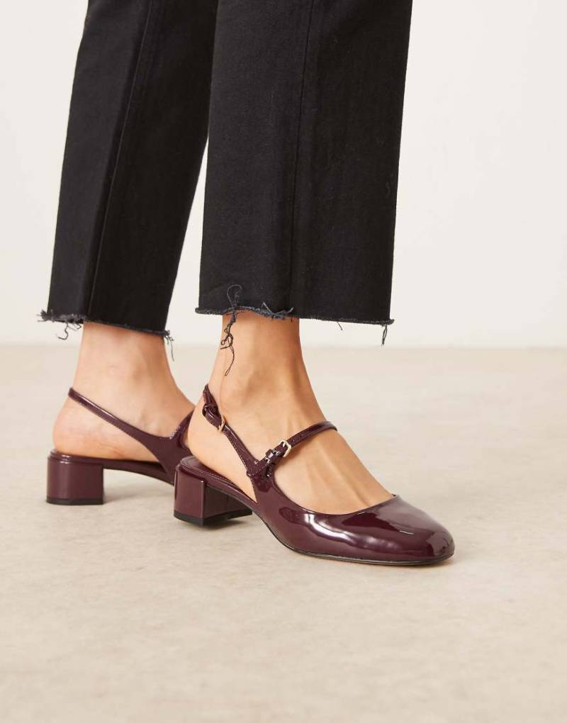 Mango - Mary-Jane-Schuhe in Kirschrot mit Fersenriemen und Absatz von Mango