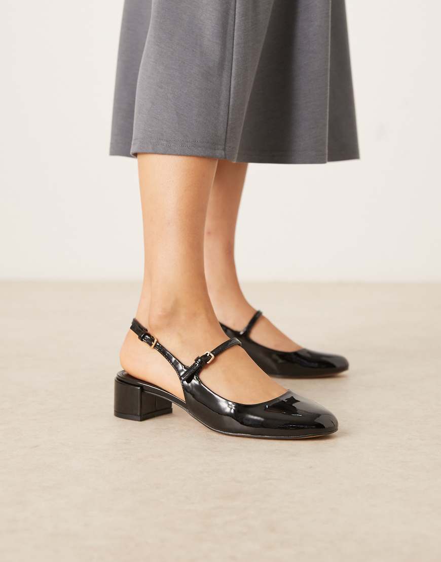 Mango - Mary-Jane-Schuhe in Schwarz mit Fersenriemen und Absatz von Mango