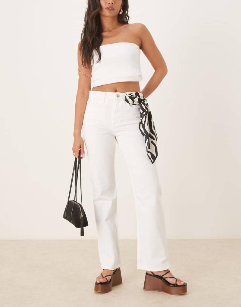 Mango - Matilda - Gerade geschnittene Jeans in Weiß von Mango