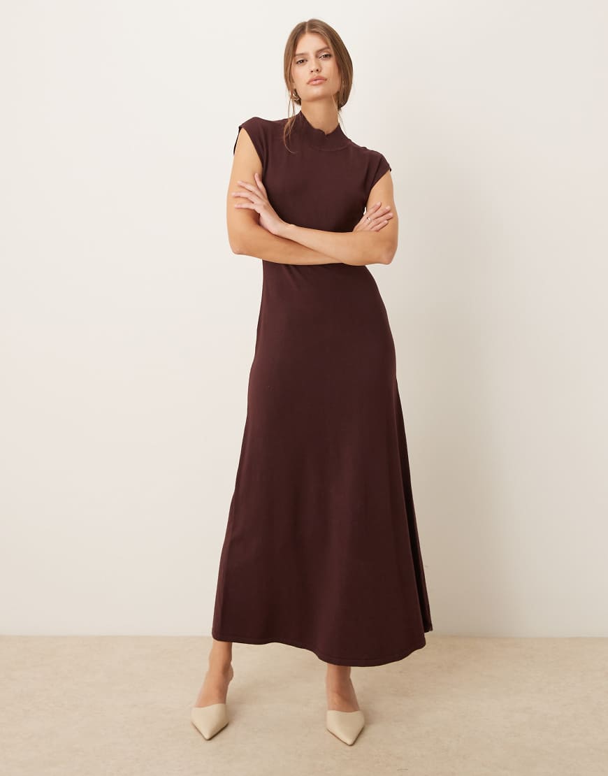 Mango - Maxi-Strickkleid in Dunkelrot von Mango