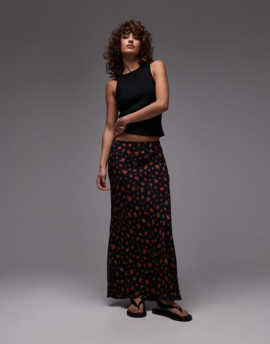 Mango - Maxirock in Schwarz mit Blumenprint Mango - Maxirock in Schwarz mit Blumenprint von Mango