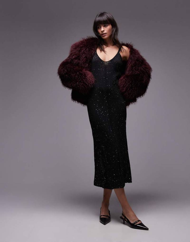 Mango - Mehrlagiges Midikleid in Schwarz mit Strassbesatz Mango - Mehrlagiges Midikleid in Schwarz mit Strassbesatz von Mango