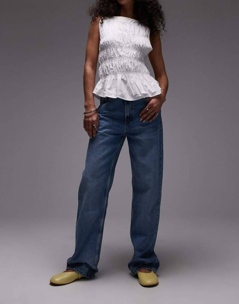 Mango - Miami - Gerade geschnittene Oversize-Jeans in Hellblau von Mango