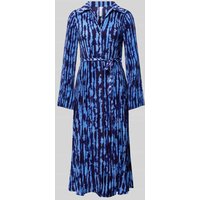 Mango Midikleid mit Allover-Muster in Blau, Größe L von Mango