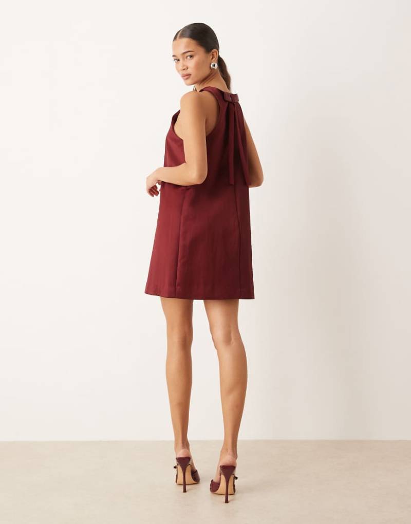 Mango - Minikleid in Burgunderrot mit Racer-Design von Mango