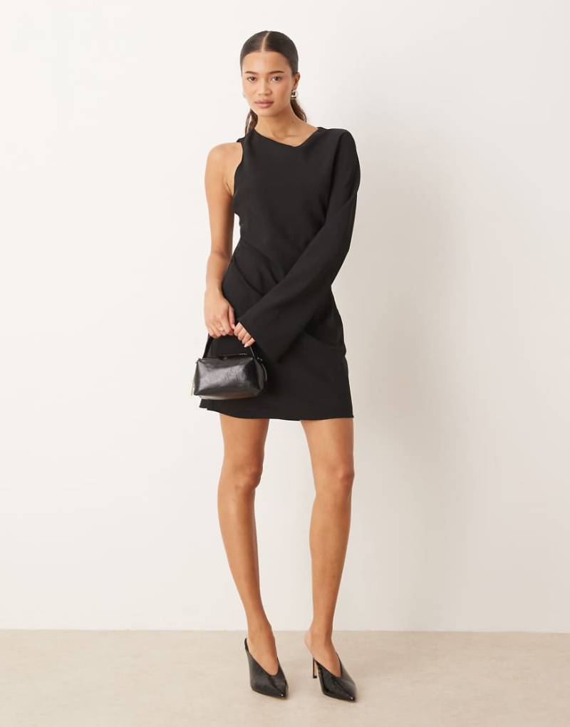 Mango - Minikleid in Schwarz mit One-Shoulder-Träger von Mango