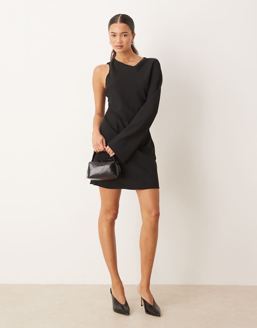 Mango - Minikleid in Schwarz mit One-Shoulder-Träger von Mango